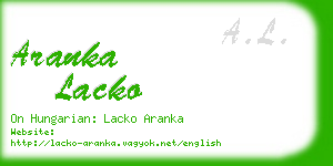 aranka lacko business card